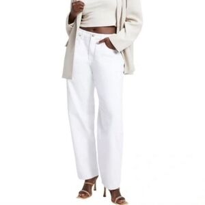 Good American Good 90s Relaxed Jeans White